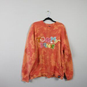 TommyInnit Limited Edition Crewneck Sweatshirt Unisex L Orange Tie Dye Cozy 794